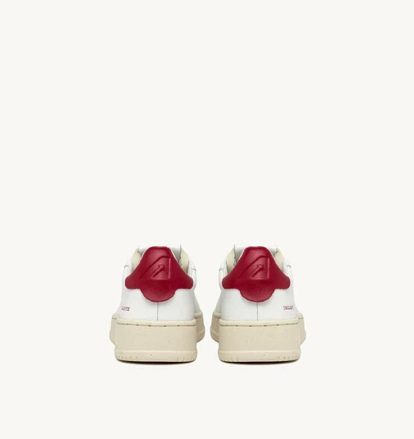 BASKET DALLAS LOW EN CUIR BLANC ET ROUGE