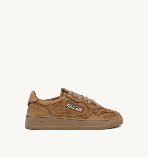 BASKET MEDALIST BAISSE EN CUIR NAPPE NUANCE TABACCO