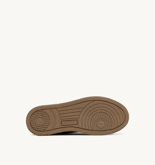 BASKET MEDALIST BAISSE EN CUIR NAPPE NUANCE TABACCO