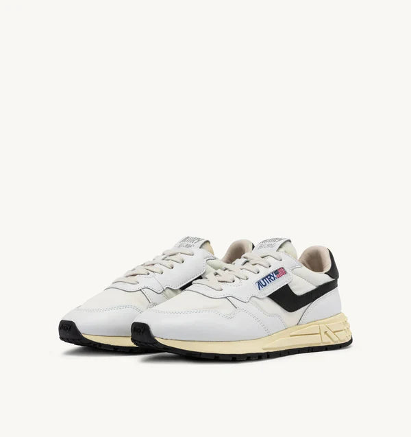 REELWIND LOW SNEAKERS IN NYLON AND LEATHER COLOR WHITE BLACK