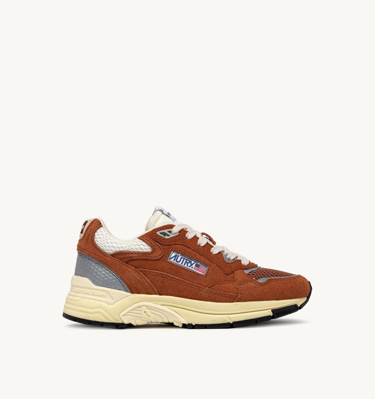BASKETS HYPERWAY EN MESH ET EN DAIM MARRON ET ARGENT