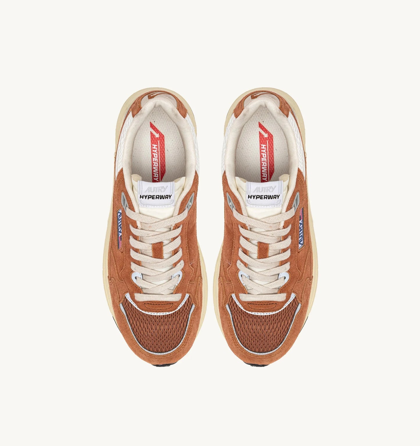 BASKETS HYPERWAY EN MESH ET EN DAIM MARRON ET ARGENT