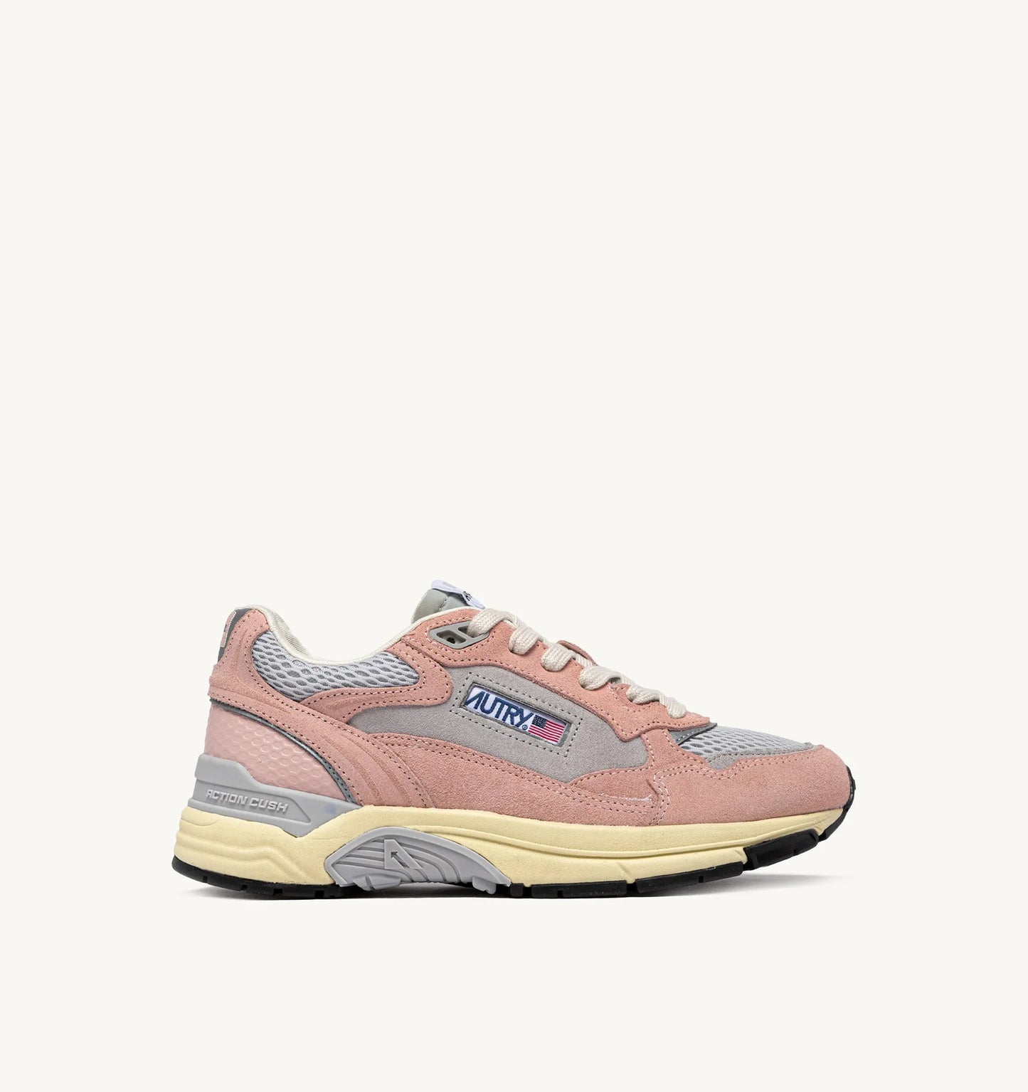 BASKETS HYPERWAY EN MESH ET DAIM POWDER ET ARGENT