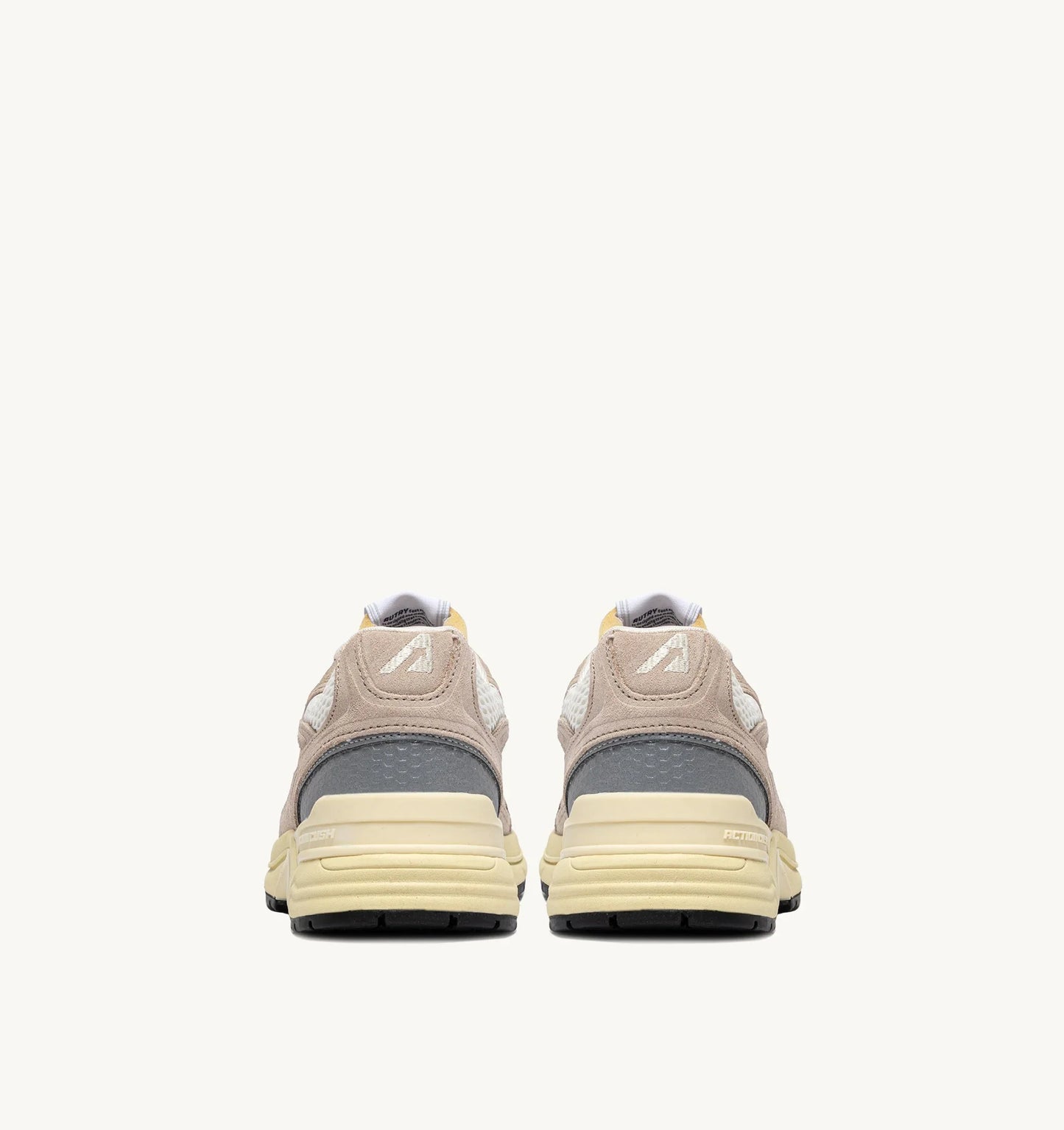BASKETS HYPERWAY EN MESH ET DAIM SAND ET ARGENT