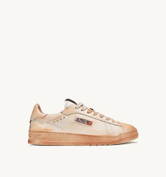 BASKET BOB LUTZ LOW EN CUIR BLANC EFFET