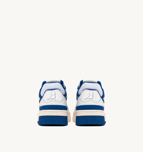 BASKET CLC EN CUIR BLANC ET BLEU