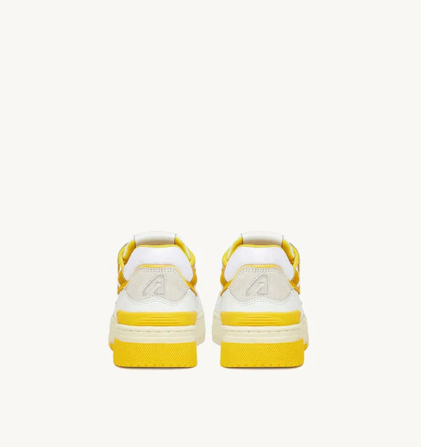 BASKET CLC EN CUIR BLANC ET JAUNE