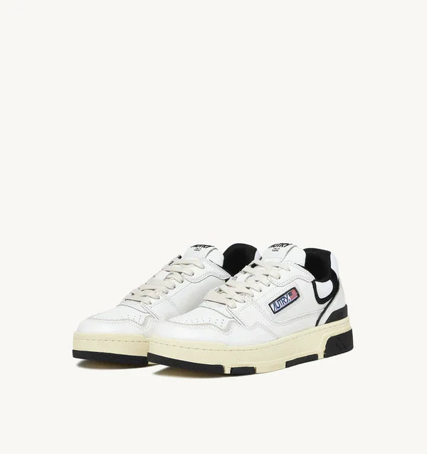BASKET CLC EN CUIR BLANC ET NOIR