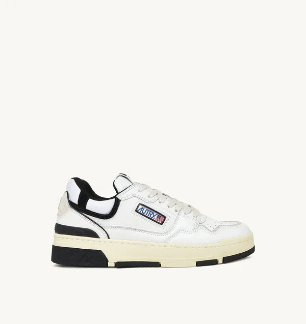 BASKET CLC EN CUIR BLANC ET NOIR