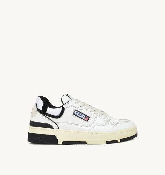 BASKET CLC EN CUIR BLANC ET NOIR