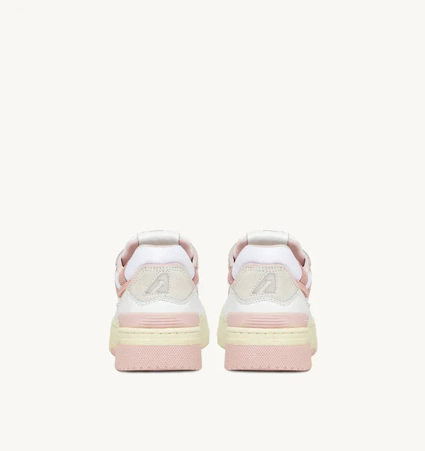 BASKET CLC EN CUIR BLANC ET ROSE