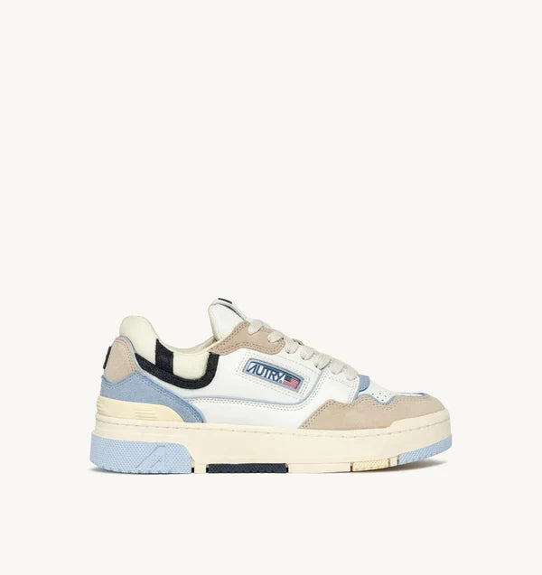 BASKET CLC EN CUIR BLANC ET DAIM BICOLORE