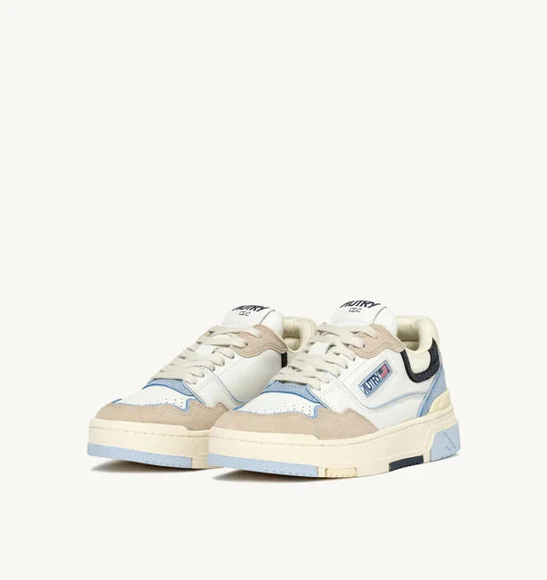 BASKET CLC EN CUIR BLANC ET DAIM BICOLORE