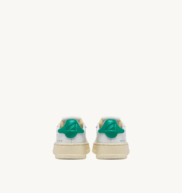 BASKET DALLAS LOW EN CUIR BLANC ET VERT POUR ENFANTS