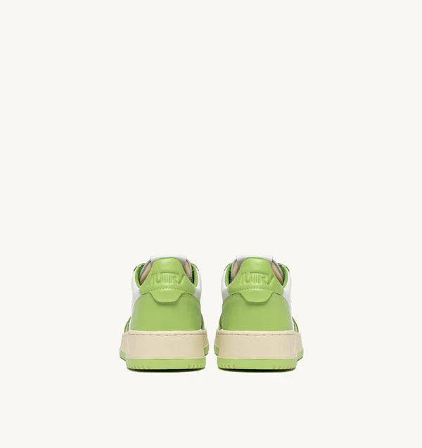 BASKET MEDALIST BAISSE EN CUIR BICOLORE BLANC ET VERT