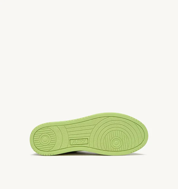 BASKET MEDALIST BAISSE EN CUIR BICOLORE BLANC ET VERT