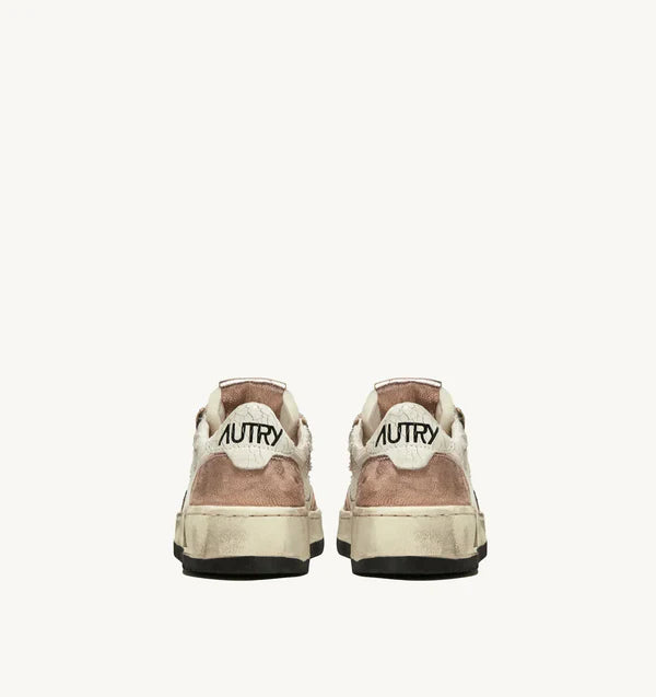BASKET MEDALIST LOW SUPER VINTAGE EN MESH ET DAIM BLANC ET ROSE
