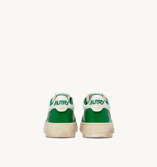 BASKET MEDALIST BAISSE SUPER VINTAGE EN CUIR BLANC ET VERT