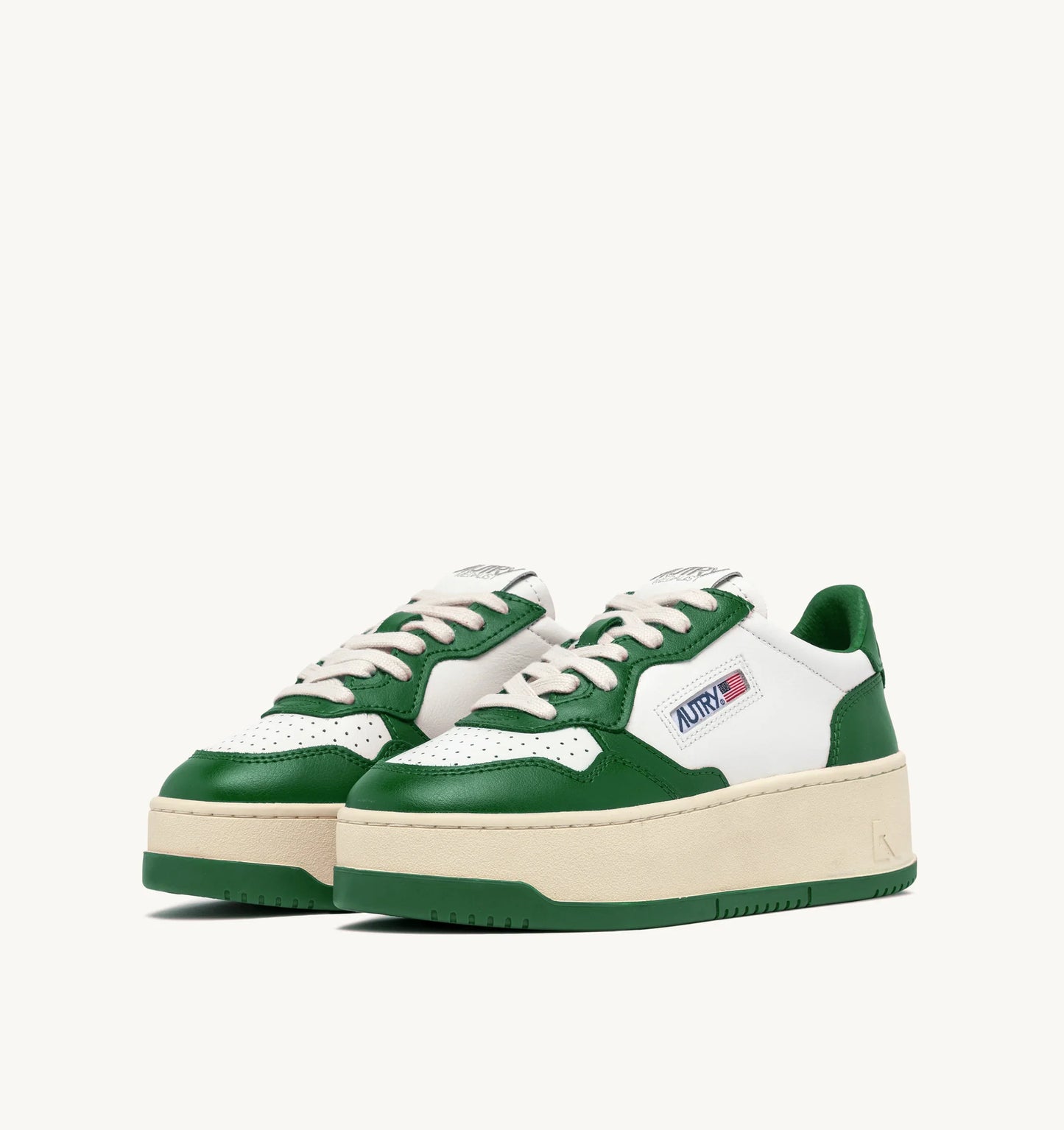BASKETS MEDALIST PLATFORM EN CUIR BLANC ET AMAZON