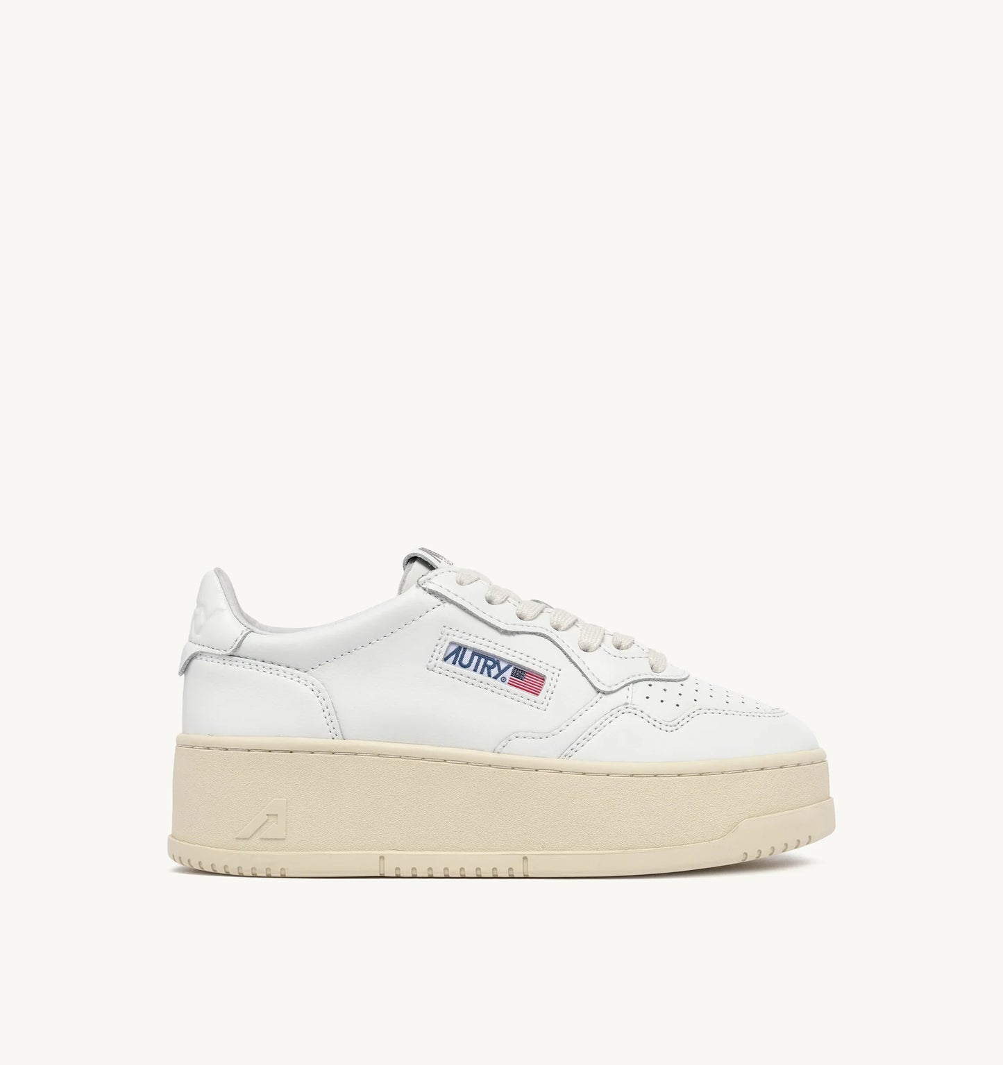 BASKETS MEDALIST PLATFORM EN CUIR BLANC