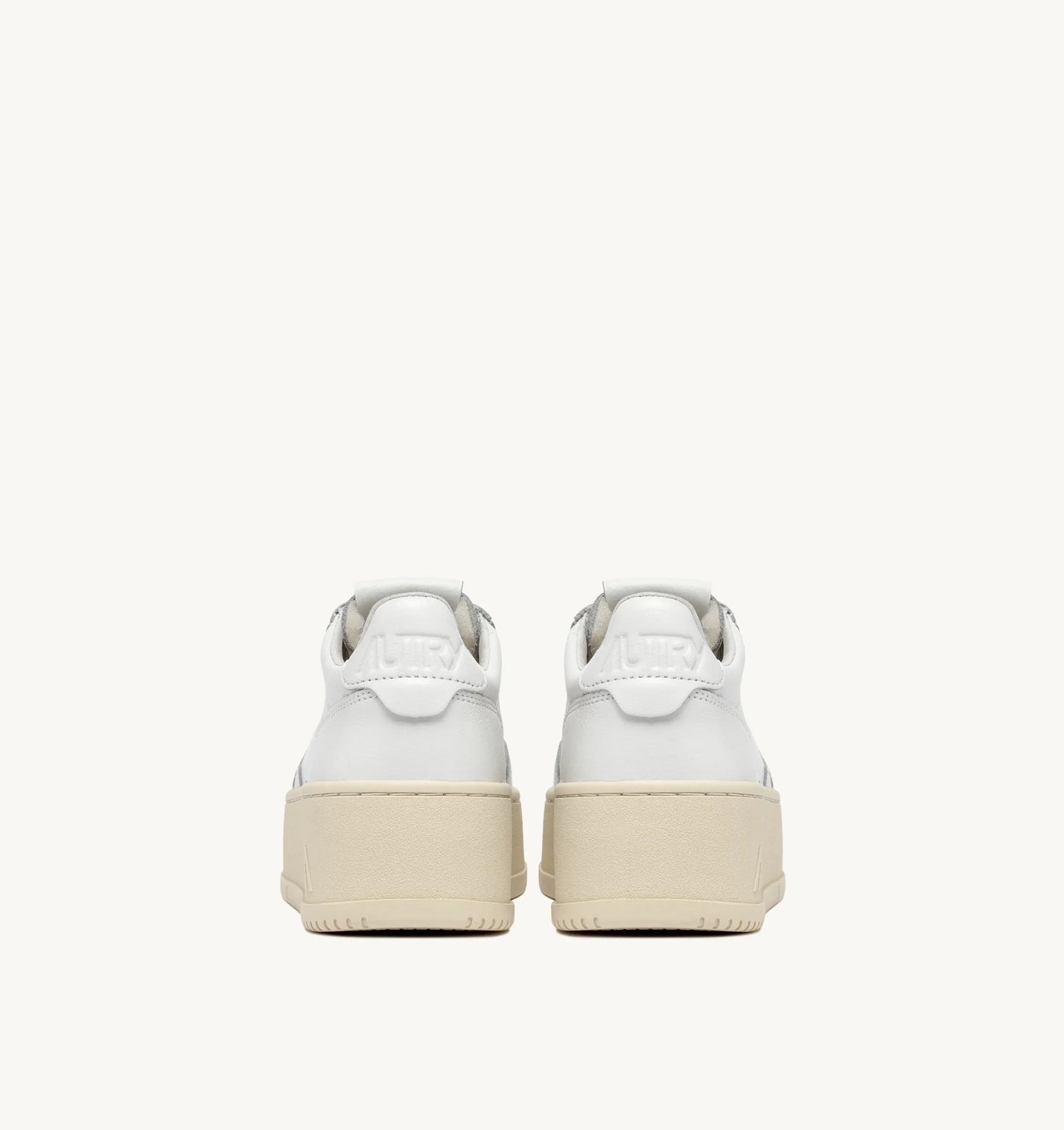 BASKETS MEDALIST PLATFORM EN CUIR BLANC