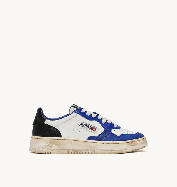 BASKET MEDELIST LOW SUPER VINTAGE EN CUIR BLANC BLEU ET NOIR
