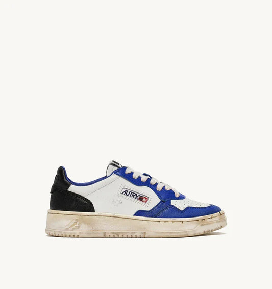BASKET MEDELIST LOW SUPER VINTAGE EN CUIR BLANC BLEU ET NOIR