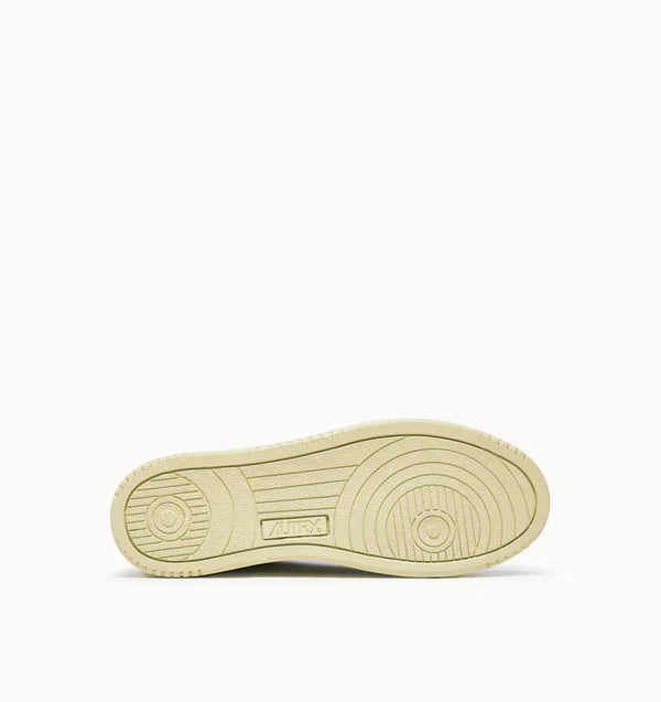 BASKET OPEN LOW EN CUIR ET DAIM BLANC
