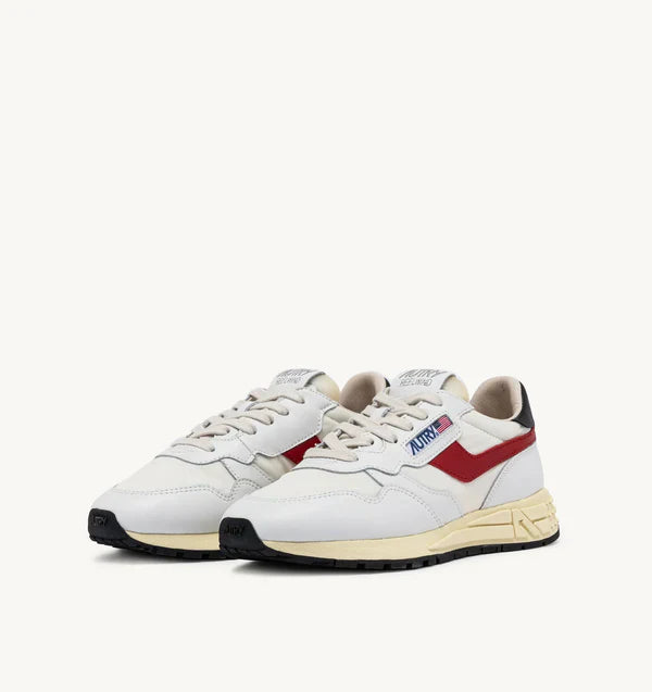 REELWIND LOW SNEAKERS IN NYLON AND LEATHER COLOR WHITE BLACK AND RED
