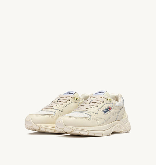 BASKETS HYPERWAY EN MESH ET CUIR WHISPER WHITE