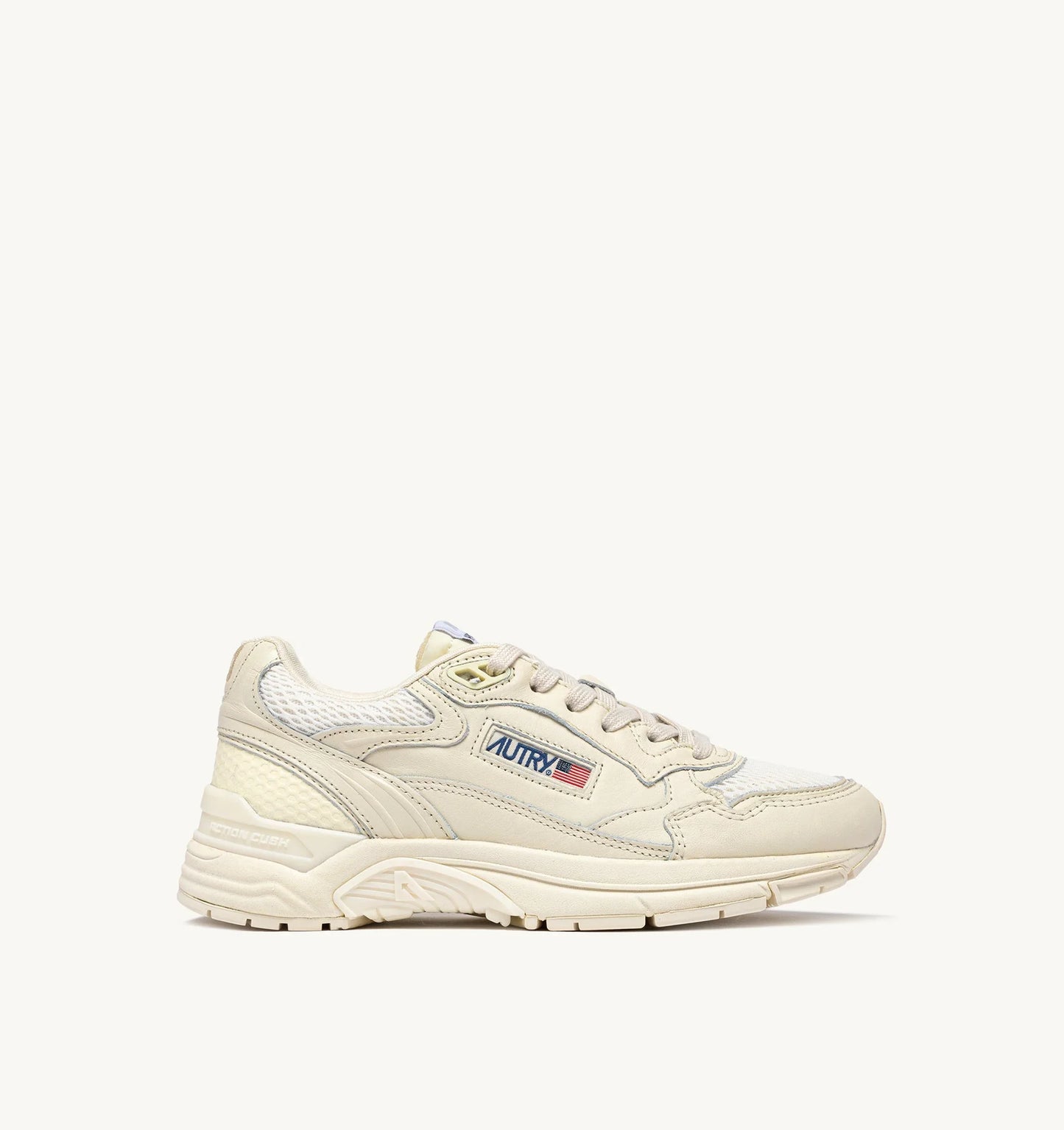 BASKETS HYPERWAY EN MESH ET CUIR WHISPER WHITE