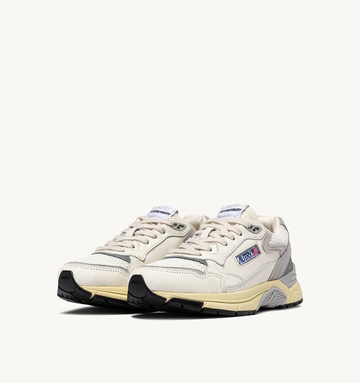 BASKET HYPERWAY EN MESH ET EN DAIM BLANC ET GRIS