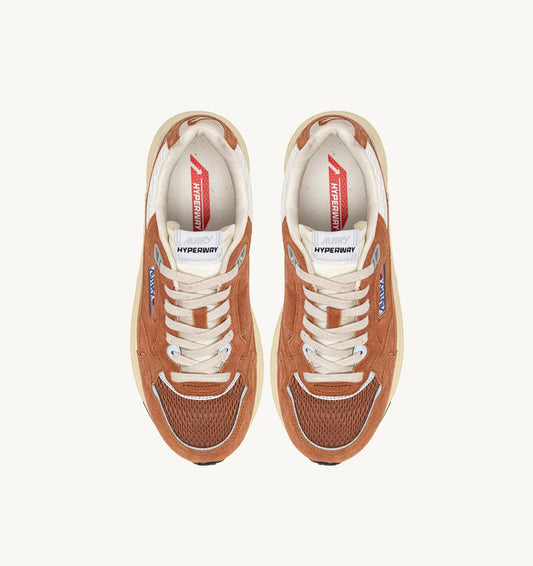 BASKETS HYPERWAY EN MESH ET EN DAIM MARRON ET ARGENT
