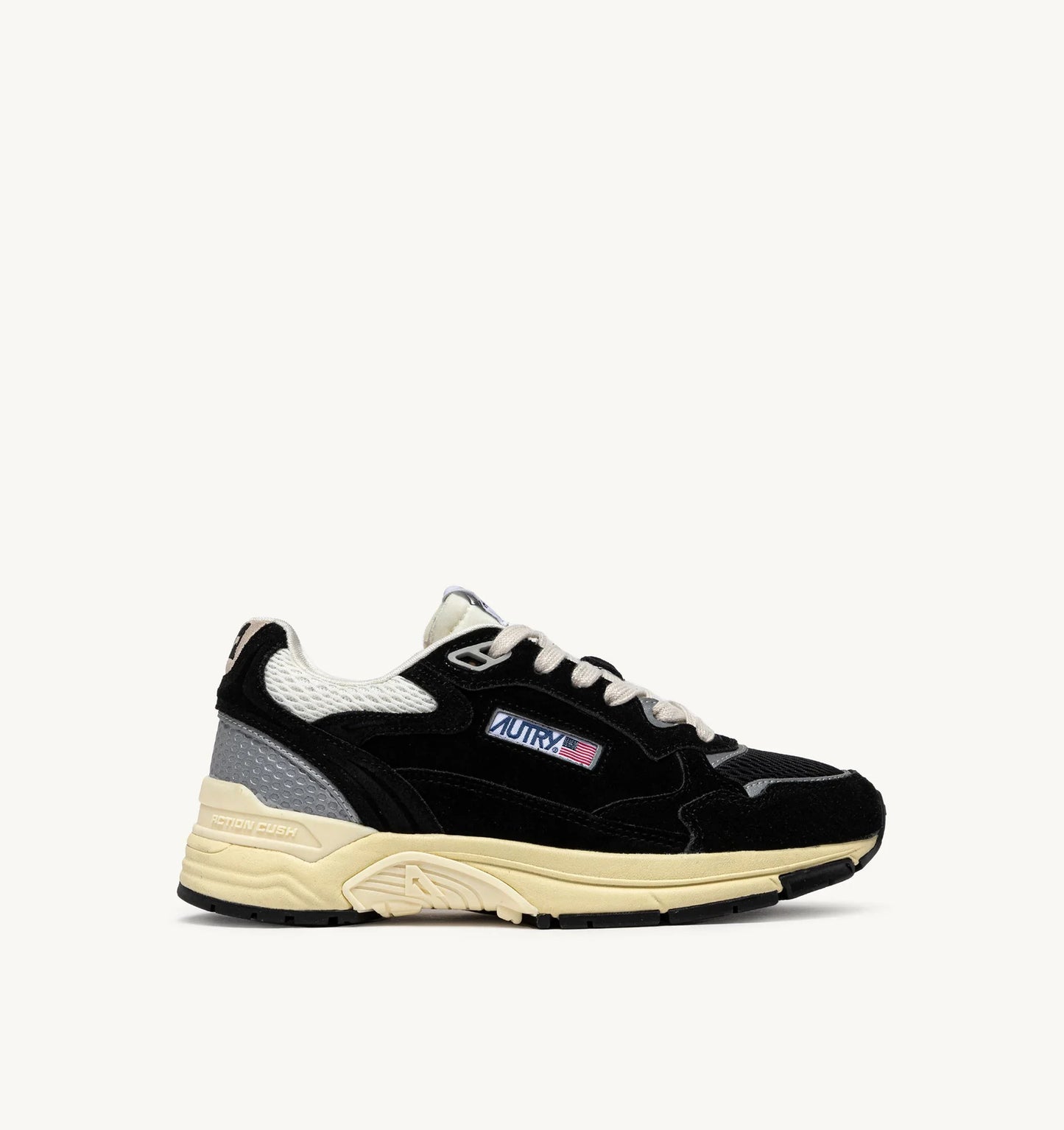 BASKETS HYPERWAY EN MESH ET EN DAIM NOIR ET ARGENT
