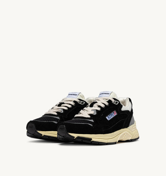 BASKETS HYPERWAY EN MESH ET EN DAIM NOIR ET ARGENT