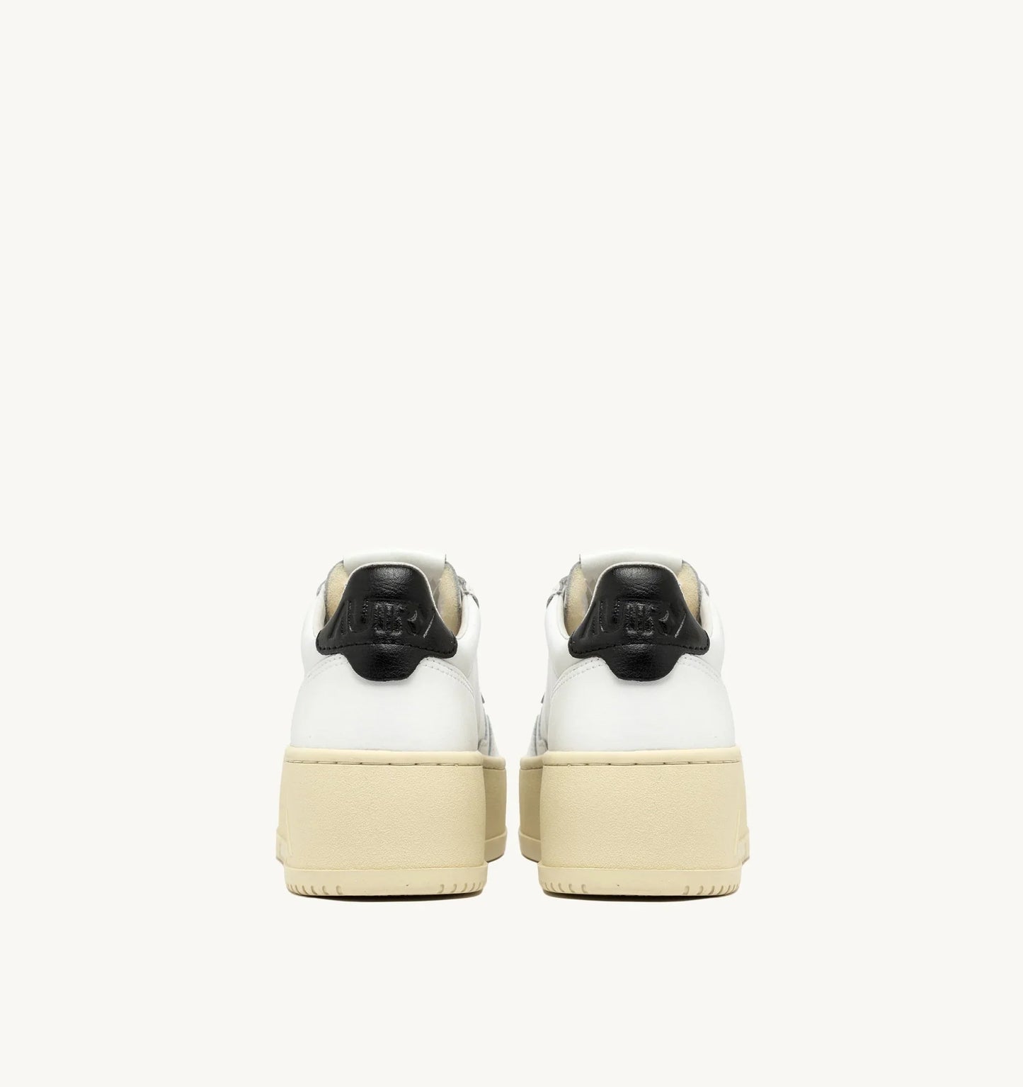 BASKETS MEDALIST PLATFORM EN CUIR BLANC ET NOIR